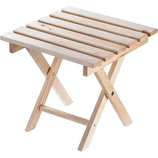 Gartentisch - Beistelltisch/Couchtisch Set für Liegestühle - Holz - Für Terrasse/Garten - Natur & Schwarz