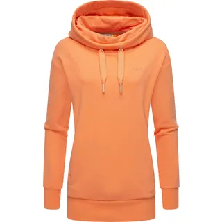 Kapuzenpullover RAGWEAR "Kapuzenpullover Yodis", Damen, Gr. 5XL, rosa (peach), Obermaterial: 70% Baumwolle CO. 30% Polyester PES., hüftbedeckend, hoch geschlossener Ausschnitt, Pullover Kapuzenpullover, modischer Kapuzenpullover mit hohem Kragen
