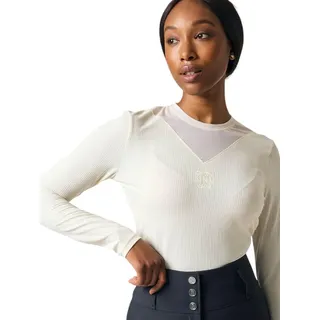 PS of Sweden Longsleeve Striped Mesh Top Leander LS FS 2025 Langarmshirt Vanilla Beige XS - Beige