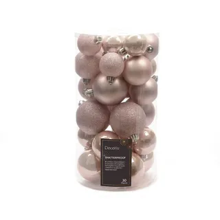 Amicasa Weihnachtskugeln Kunststoff Mix 4-6cm 30er Set - Rosa - Rosa