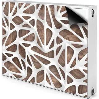 Magnet Heizkörperabdeckung Heizkörperverkleidung Verkleidung Abdeckung 110x60 cm - Weiß, Gitter auf Holz - Weiß