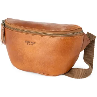 Berliner Bags Vintage Bauchtasche Noah, Umhängetasche aus Leder, Crossbody Tasche, Gürteltasche für Damen und Herren – Braun