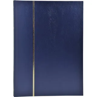 Exacompta Briefmarkenalbum Kunstleder Blau 48 Seiten 22,5x30,5 cm