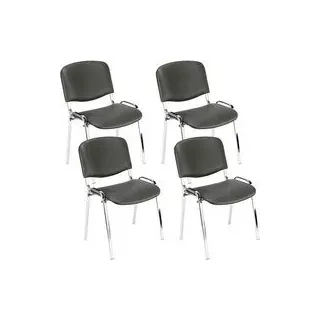 Nowy Styl Besucherstühle Iso anthrazit Kunstleder, 4 St.