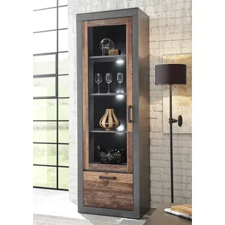 Home Affaire Vitrine BROOKLYN 65 x 40 x 201 cm Grau