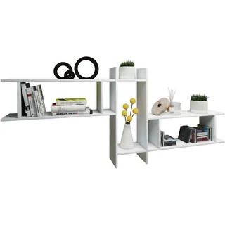VCM Sirola Maxi Wandregal 188 x 20 x 80 cm Weiß