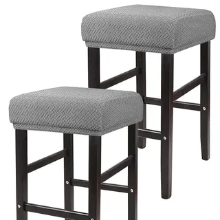 ELYSYSRL Hockerbezug Bezug für Barhocker Rechteckig 35-50cm Sitzhocker Bezug Stretch Hocker Barhocker Bezug Stuhlbezug Schonbezug Protector Für Home Büro Bar(Color:#2,Size:Set of 2)