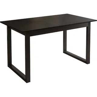 ARTON II ausziehbarer Tisch 140 cm, Schwarze Metalbeine U, Tischplatte Farbe: Schwarz - Schwarz