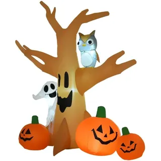 HOMCOM Halloween Aufblasbares Spukgespenst Aufleuchtend 120/ 240 cm