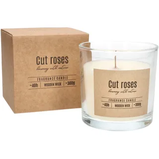 KOTARBAU® Duftkerze im Glas Kerze mit Holzdocht Duft Geschenke mit Angenehmer Cut Roses Aromatherapie Dekorations-Kerzen