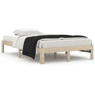 vidaXL Massivholzbett ohne Matratze 120x200 cm Kiefernholz - Braun