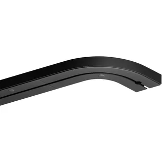 Bestlivings Gardinenschiene 90cm 1-läufig, Schwarz, mit 2 Rundbögen 13cm | Vorhangschienen-Set montagefertig, ruhiger Innenlauf, Stecksystem, vorgebohrte Montage, robuster Kunststoff - Made in EU
