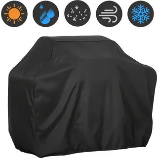 Grillabdeckung Grill Abdeckhaube BBQ Gasgrill Cover 210D Oxford-Stoff Schutzhülle Abdeckplane 145x61x117cm - Schwarz