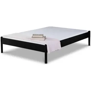 Metallbett Alice – 100 x 220 cm / schwarz - Schwarz, Silber, Dunkelgrau, Weiß