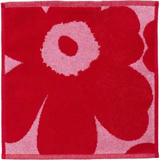 Marimekko Seiftuch "UNIKKO" 100% Baumwolle, angenehm weich, 30 x 30 cm, rosa,rot