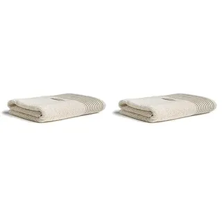 Möve Wellness Saunatuch Uni mit Chenillebiesen 80 x 200 cm aus 100% Baumwolle (Spinair), Nature (Packung mit 2)