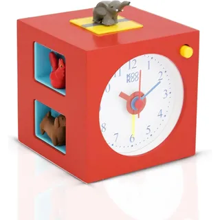 KOOKOO KidsAlarm Rot, Kinderwecker mit 5 Bauernhoftieren und echten Aufnahmen