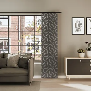 Schiebegardine NEUTEX FOR YOU "CASALI", schwarz, B:60cm H:245cm, Polyester, Gardinen, Schiebegardine, Allover-Muster aus zeitlosen Halbkreisen