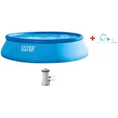 Intex Rundpool »GN »EasyPool« 396x84 cm«, (Set), inkl. hochwertigem Intex Pool-Reinigungsset, blau