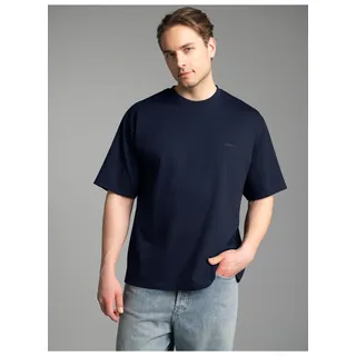 T-Shirt TRIGEMA "TRIGEMA Heavy Oversized T-Shirt", Herren, Gr. L, blau (navy), Single Jersey, 100% Baumwolle, Rundhals, Shirts T-Shirt