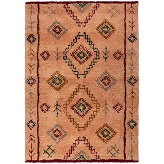 Flair Rugs Handwebteppich , Rosa , Textil , Raute , rechteckig , 160x230 cm , Reach, AZO-frei, Handmade in India , strapazierfähig , Teppiche und Böden, Teppiche, Schafwollteppiche