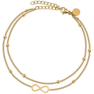 GD GOOD.designs Fußkettchen mit Unendlichkeitszeichen (Gold) I Wasserfeste Infinity Fußkette mit 18 Karat Vergoldung I Damen Fußschmuck vergoldet