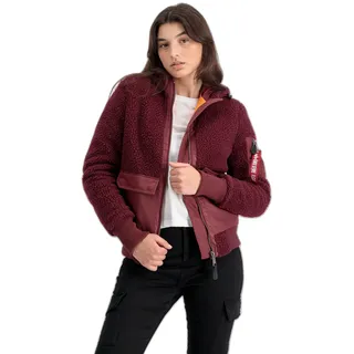 Alpha Industries Zip Hood Teddy Wmn Fliegerjacke für Damen Burgundy