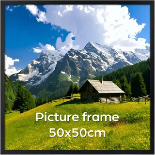 Ditwis Bilderrahmen 50x50 Schwarz, Quadratisch Fotorahmen für Fotos und Bilder, Modern Rahmen zum Aufhängen für Wohn-, Schlaf- und Büroräume