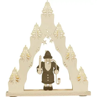 Schwibbogen Räuchermann LED-Beleuchtung natur 38,0x43,0x4,5 cm Holz Lichterbogen