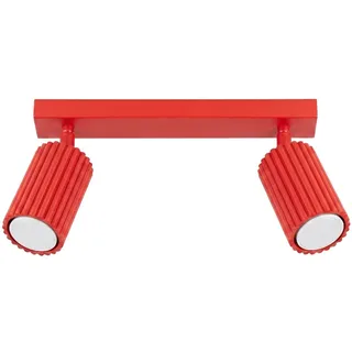 Deckenstrahler Aluminium Rot schwenkbar drehbar GU10 l:30 cm Deckenleuchte Küche