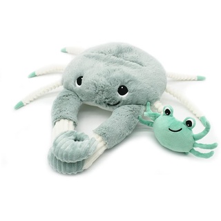 Les Déglingos - Cassecou Le Crabe Maman et Son Bébé – Mint – Les PTIPOTOS – Kuscheltier für Baby – Plüschtier Baby – Geschenk zur Geburt