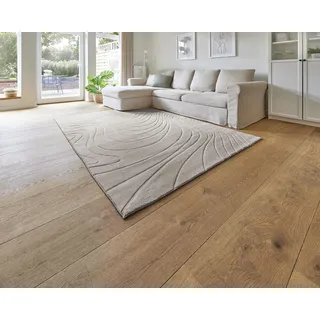 Andiamo Teppich »Dale« rechteckig 10 mm Höhe Uni Farben, Hoch-Tief-Struktur, Carving-Effekt, Wohnzimmer