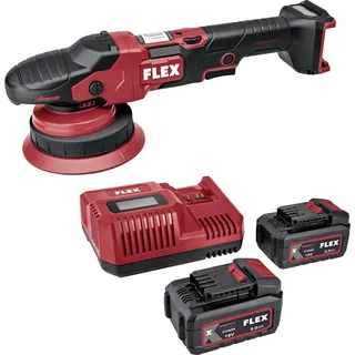 Flex Akku-Exzenterpolierer mit Freilauf 18 V XCE 8 150 18-EC Set (mit Gasgebeschalter, einfache Drehzahlverstellung, ergonomisch) 533021
