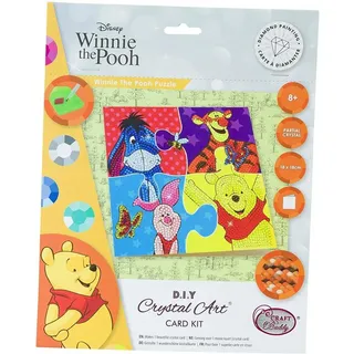 Crystal Art Craft Buddy Winnie the Pooh Puzzle, 18x18cm Crystal Art Card