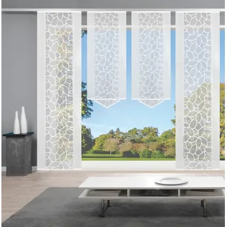 HOME WOHNIDEEN Schiebegardine »JENNA« Klettband 4 Stk. tlg. Schiebevorhang Jacquard Set, weiß