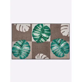 Fußmatte HEINE HOME Gr. 1, bunt (taupe, grün), B:30cm H:7mm L:70cm, Kunstfaser, Polyamid, Teppiche, Fußmatte