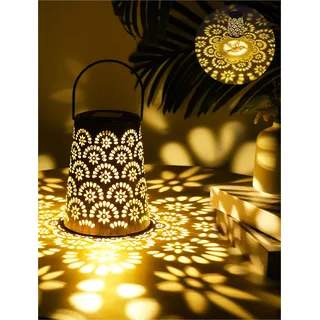 OUILA Solarlampen für Außen Garten, Solarlaterne für Außen IP65 Wasserdicht, Metall LED Gartenleuchte für Dekoration Balkon Deko, Gartendeko, Terrasse, Patio, Baum, Camping, Rasen, Hinterhöfe