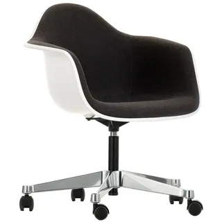 Vitra Eames Plastic Armchair PACC Drehstuhl weiß, Designer Charles & Ray Eames, 62.5x75.5-89x60 cm