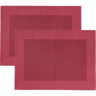 Erwin Müller Tischset Lissabon 2er-Pack abwaschbar weinrot Größe 33x45 cm