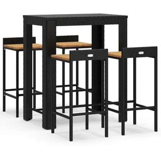 vidaXL Gartenbar-Set 5-tlg. Schwarz