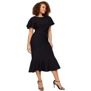 TRENDYOL Damen Midi Bodycon Regular Plus Size Dress, Schwarz, 48 Gro e Gr en EU