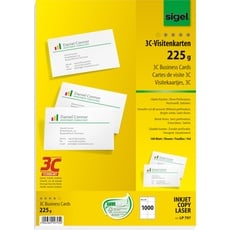 Sigel, Kopierpapier, Visitenkarten 3C (225 g/m2, 1000 x, A4)