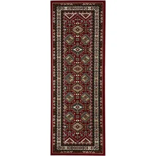 Läufer OTTO HOME "Diantha" Gr. 13, rot (weinrot), B:90cm H:7mm L:250cm, Kunstfaser, Teppiche, Läufer, Orient-Optik, mit Bordüre, Läufer, Brücke, Kurzflor, elegant