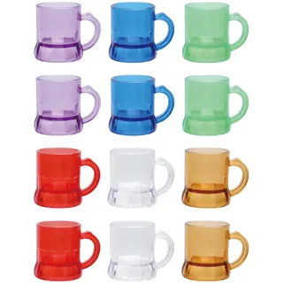 HENGBIRD 12pcs Schnapsgläser Kunststoff, 30ml Schnapsgläser Plastik, Farbe Schnapsglas Zum Umhängen, Shotgläser Plastik Geeignet für Geburtstage, Hochzeiten, Weihnachten, Junggesellinnenabschiede