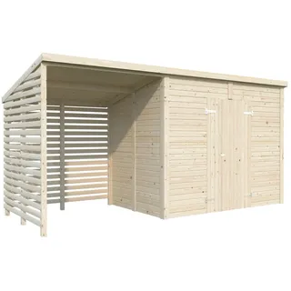 Leif Gerätehaus 460 x 170 cm Unbehandeltes Holz