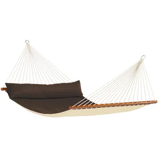 La Siesta Hängematte kingsize bar outd. , Dunkelbraun , Holz, Textil , Kiefer , Füllung: Polyester , 140x400 cm , wetterbeständig, UV-beständig, regenabweisend , Gartenmöbel, Loungemöbel