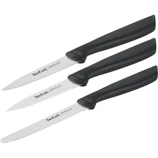 Tefal Colorfood Messerset 3-tlg. Universalmesser (10 cm)/Schälmesser (8 cm) gezahnt, Schälmesser (8 cm) glatt Schwarz