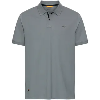 Poloshirt CAMEL ACTIVE, Herren, Gr. L, stormy blau, Jersey, Obermaterial: 95% Baumwolle, 5% Elasthan, unifarben, normal hüftbedeckend, Rundhals, Bündchen, Shirts Poloshirt, kurzarm, mit Logo-Stickerei