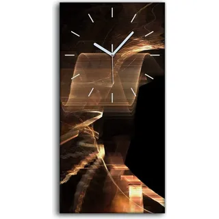 Küchenuhr Bürouhr Leinwand Uhr 30x60 Bild Modern fraktales Kunst - weiße Hände