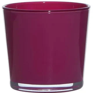 INNA-Glas Glasübertopf Alena, Magenta, 11 cm, Ø 11,5 cm - Deko Übertopf